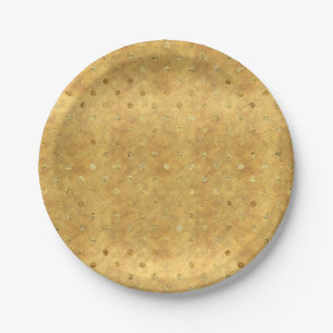 Gold Chic Dots Anniversary Paper Plates