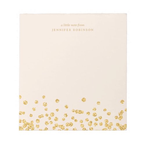 Gold Chic Glam Faux Glitter Confetti Champagne Notepad