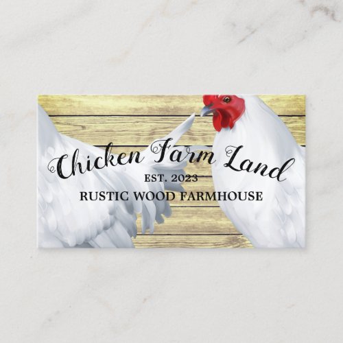 Gold Chicken Hen Rustic Organic Egg Farm Business Card