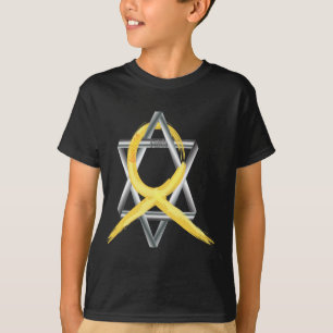 Gold Childhood Cancer Ribbon Star of David T-Shirt