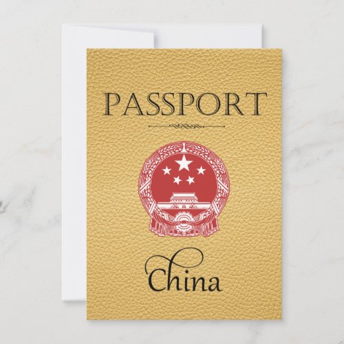 Gold China Passport Save the Date Card
