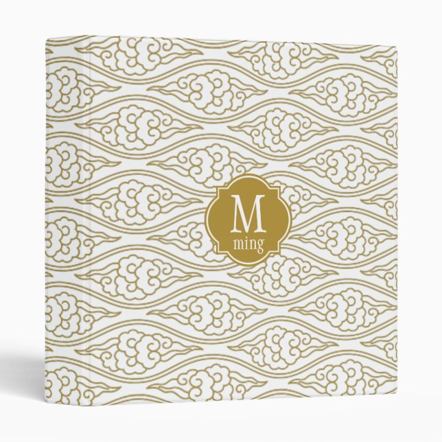 Gold Chinese Clouds Pattern Binder (Front/Spine)