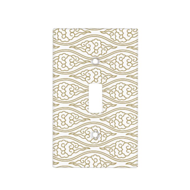 Gold Chinese Clouds Pattern Light Switch Cover (Front)