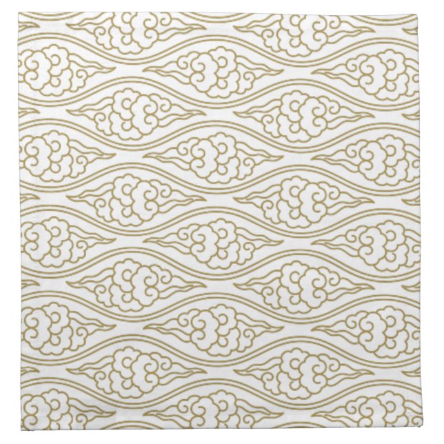 Gold Chinese Clouds Pattern Napkin Set (Front)