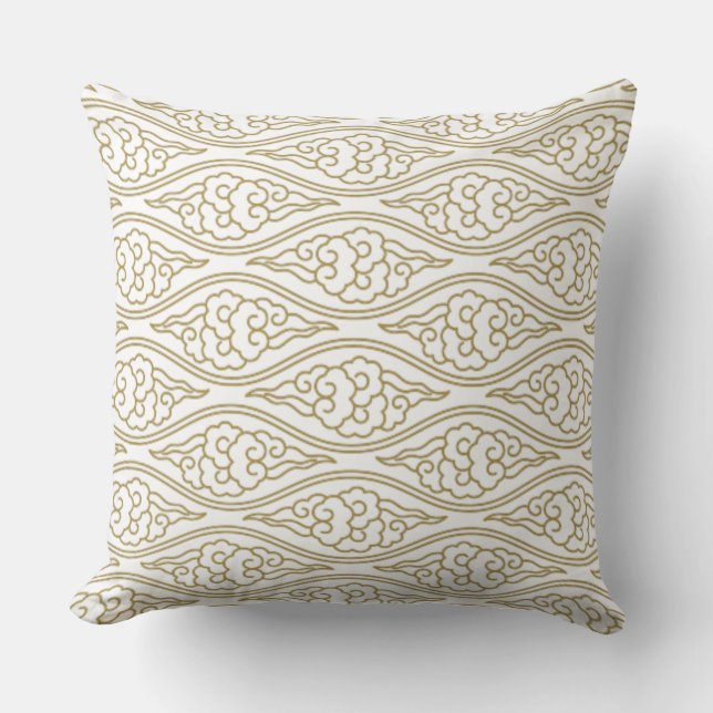 Gold Chinese Clouds Pattern Pillow (Front)