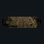 Gold Chinese Dragon on Black Skateboard<br><div class="desc">Tattoo-style classic Chinese Dragon.</div>
