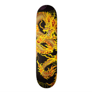 Gold Chinese Emperor Dragon Element Custom Pro Skateboard