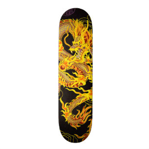 Gold Chinese Emperor Dragon Element Custom Pro Skateboard