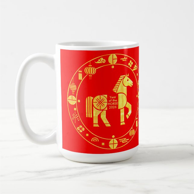 Gold Chinese new year 2026 Coffee Mug (Left)
