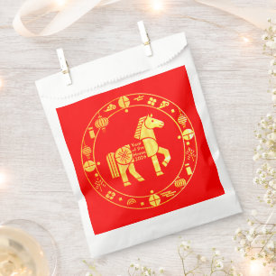 Gold Chinese new year 2026 Favor Bag