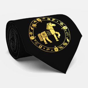 Gold Chinese new year 2026 Neck Tie