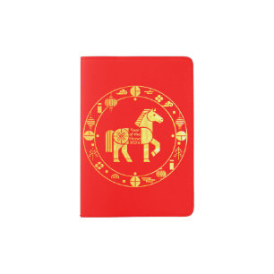 Gold Chinese new year 2026 Passport Holder