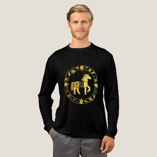 Gold Chinese new year 2026 Tri-Blend Shirt (Full Front)