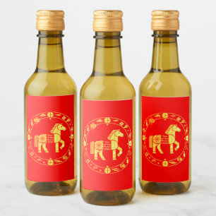 Gold Chinese new year 2026 Wine Label