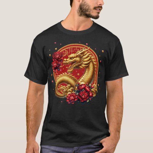 Gold Chinese New Year Dragon T_Shirt