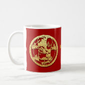 Gold Chinese Paper-cut Tiger Year Choose Color M07 Coffee Mug (Left)