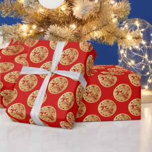Gold Chinese Paper-cut Tiger Year Choose Color W8 Wrapping Paper