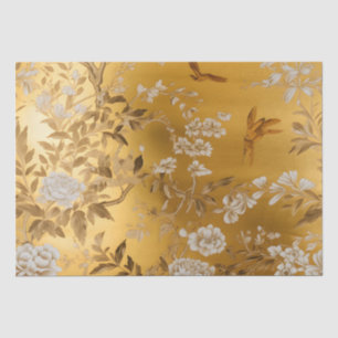 Gold Chinoiserie Floral Tissue Paper