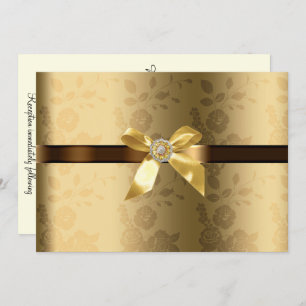 Gold & Chocolate Brown Wedding Invitation