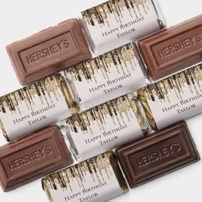 Gold Chocolate Ice Cream Glitter Drips Birthday Hershey's Miniatures (Assorted)