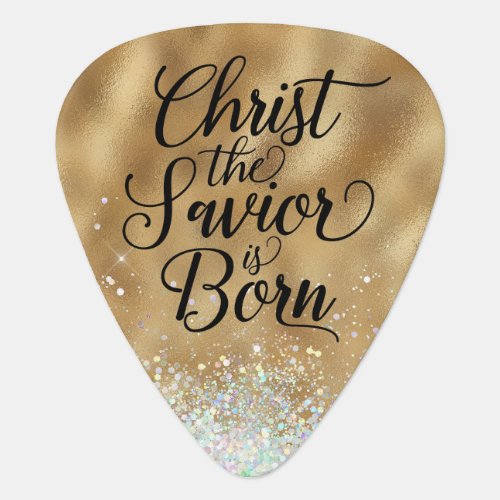 Gold Christ the Savior Christian Christmas Guitar Pick