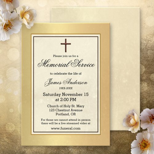Gold Christian Classic Funeral Memorial Service