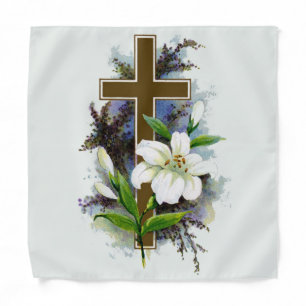 Gold Christian Cross Bandana
