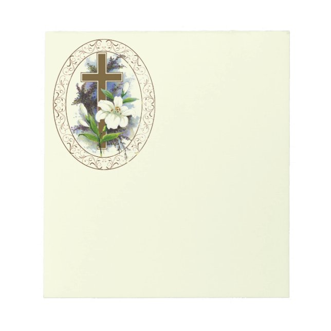 Gold Christian Cross Notepad (Front)