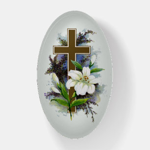 Gold Christian Cross Paperweight