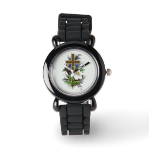 Gold Christian Cross Watch