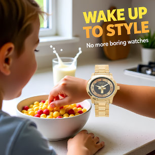 Gold Christian Crucifix Cross with funny saying Watch