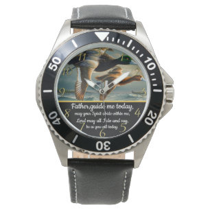 Gold Christian Faith cross with ducks  Watch