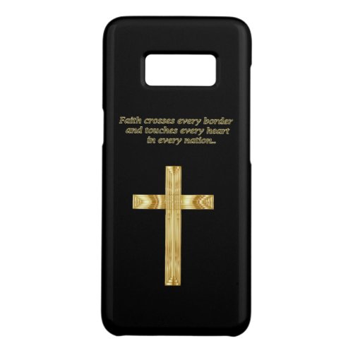 Gold Christian Faith cross with funny saying Case_Mate Samsung Galaxy S8 Case