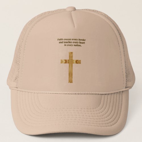 Gold Christian Faith cross with funny saying Trucker Hat