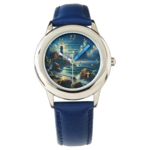Gold Christian Faith cross with Where I go today, Watch