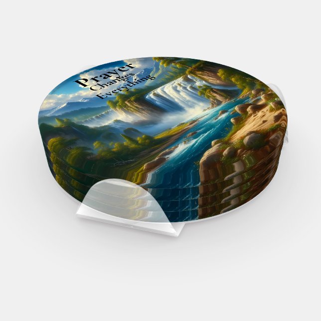 Gold Christian Faith Prayer  Changes  Everything  Coaster Set (Set)