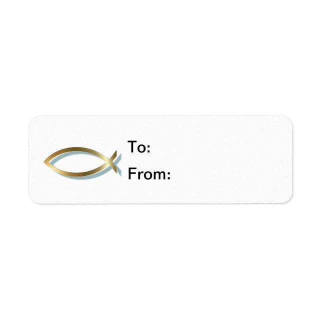 Gold Christian Fish Gift Tags (Front)