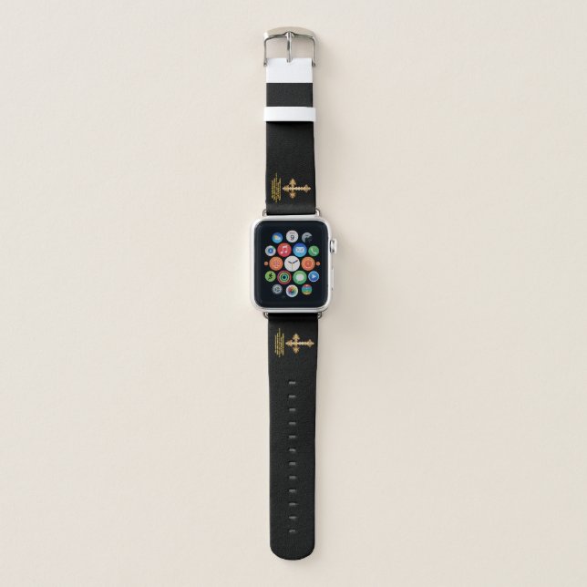Gold Christian Fun cross with funny saying Apple Watch Band (Front)