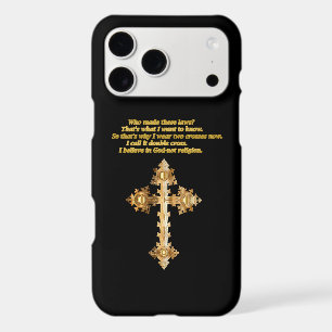 Gold Christian Fun cross with funny saying iPhone 17 Pro Max Case