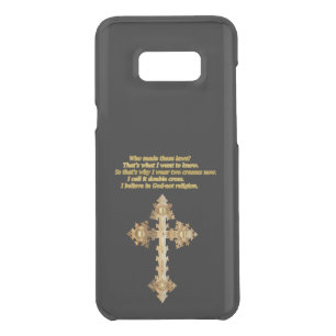 Gold Christian Fun cross with funny saying Uncommon Samsung Galaxy S8+ Case