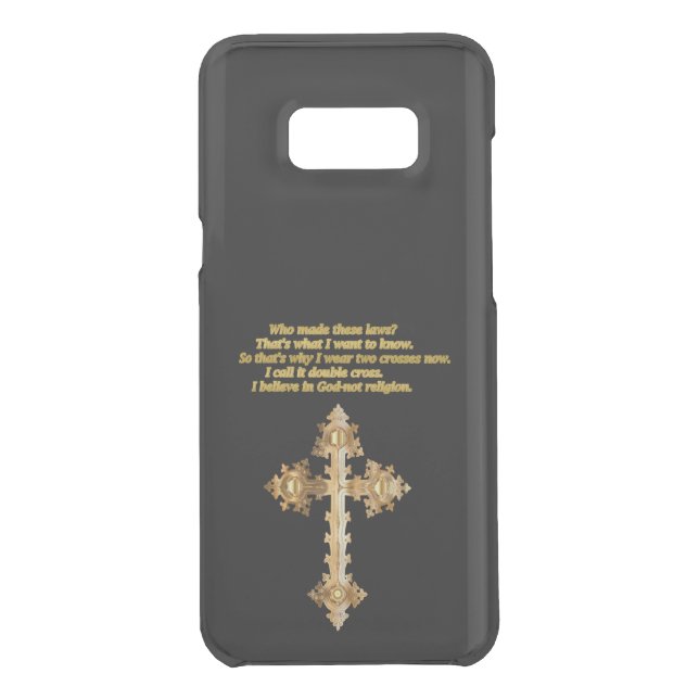 Gold Christian Fun cross with funny saying Uncommon Samsung Galaxy Case (Back)