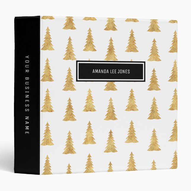 Gold Christmas 3 Ring Binder (Front/Spine)