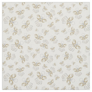 Gold Christmas Angel of Joy Seamless Pattern Fabric