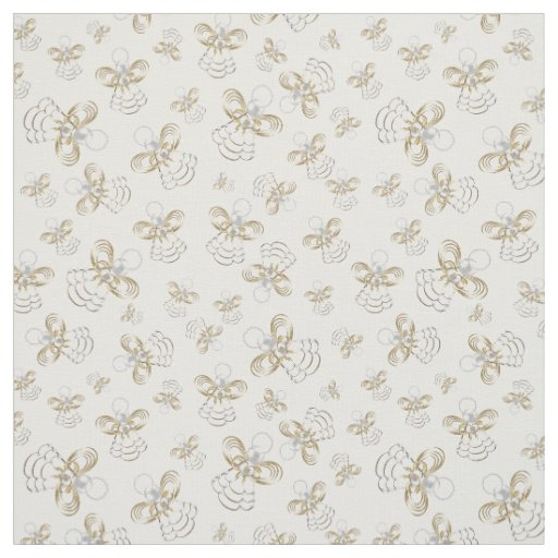 Gold Christmas Angel of Joy Seamless Pattern Fabric