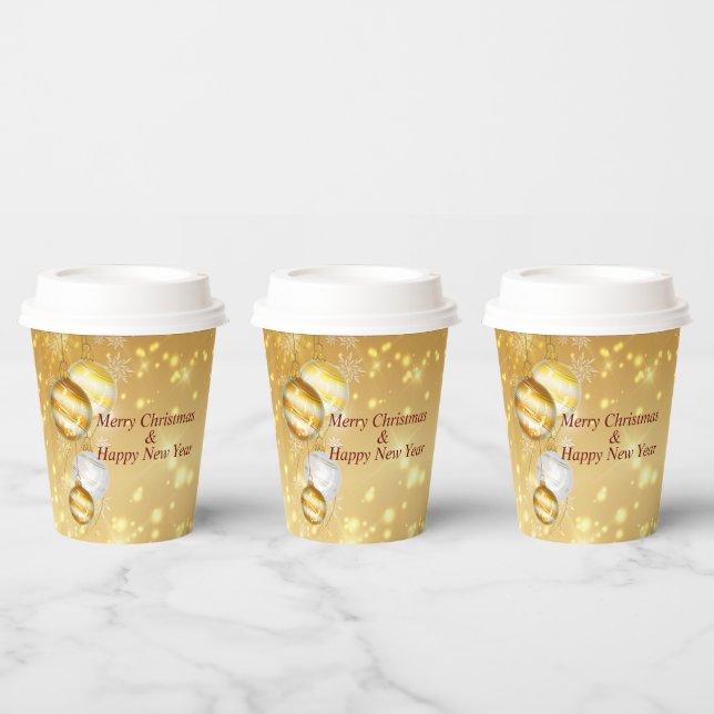Gold Christmas Balls Paper Cup (Multi)