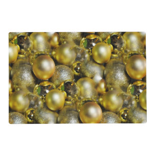 Gold Christmas Baubles Placemat