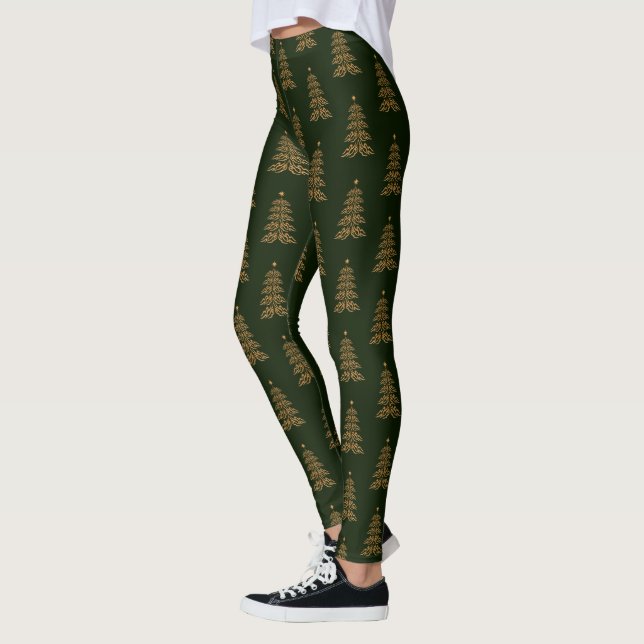 Gold Christmas Bell Tree Legging (Left)