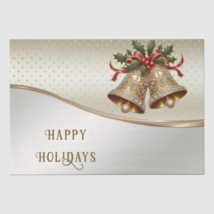 Gold Christmas Bells Holiday Tissue Paper