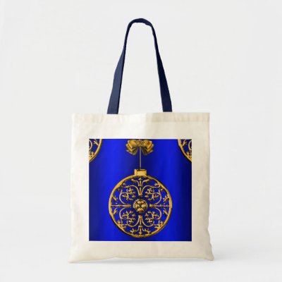 Gold Christmas Decoration on Blue