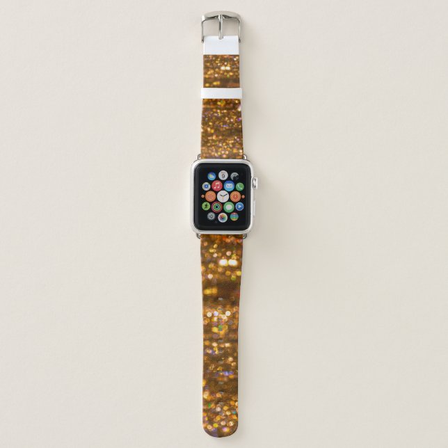 Gold Christmas: Defocused Abstract Background Apple Watch Band (Front)